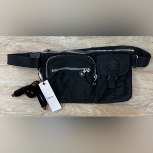 Kipling “Presto” black multi pocket waist pack, fanny pack, crossbody NWT